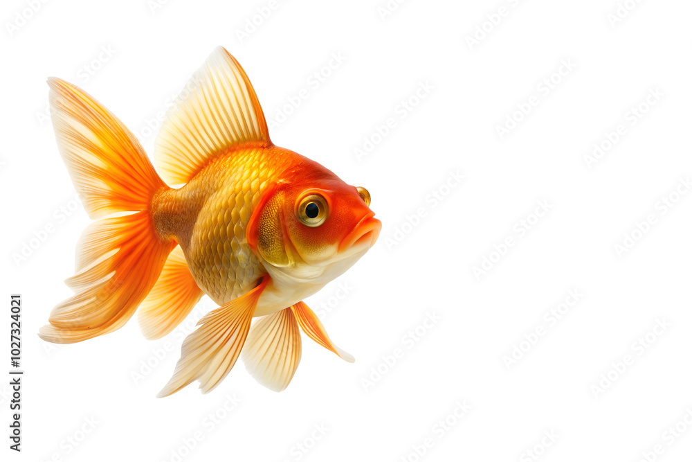 goldfish isolated on white background transparent PNG and copy space goldfish isolated on white background transparent PNG and copy space