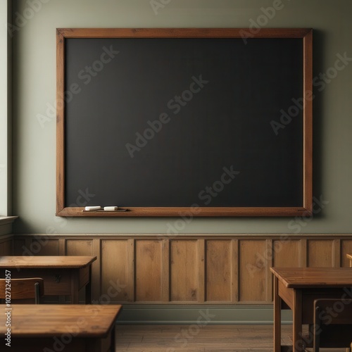 empty blackboard in classroom