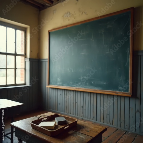 classroom with blackboard