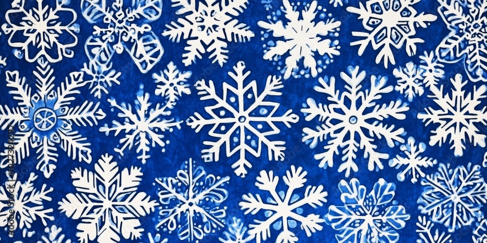 background with white snowflakes on blue background with white snowflakes on blue