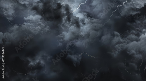 black stormy clouds with lightning