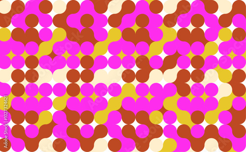 Wallpaper Mural Abstract circle pattern. Geometric background with circles in retro style. Pattern with simple shapes. Seamless background with connected dots. Torontodigital.ca