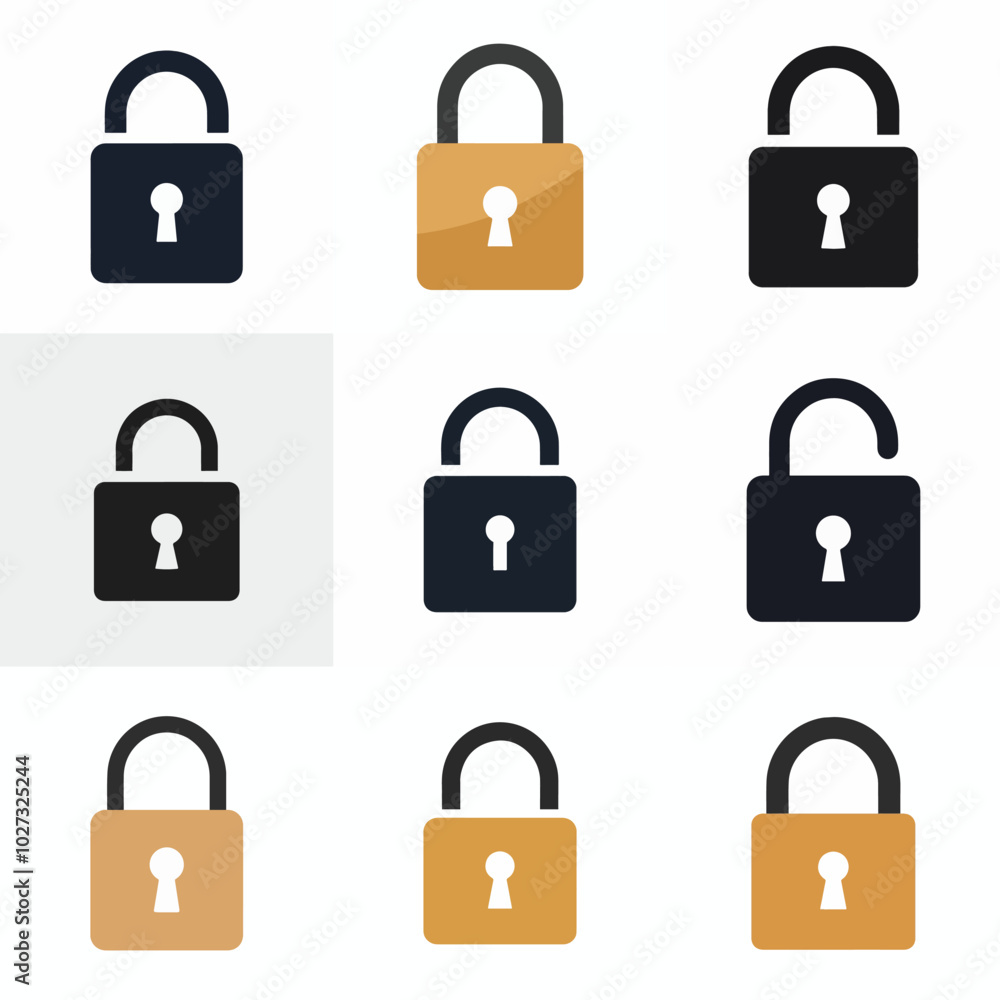 collection of lock icons symbol illustration collection of lock icons symbol illustration