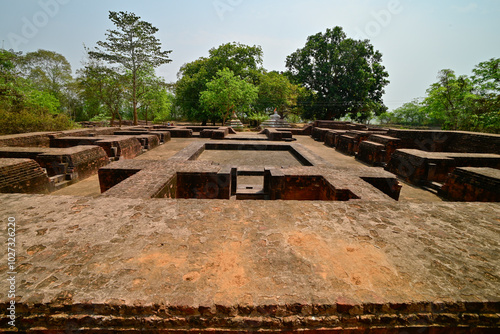 Remnants of Buddhist monastery at Ratnagiri Buddhist Archaeological Site, Odisha, India. photo