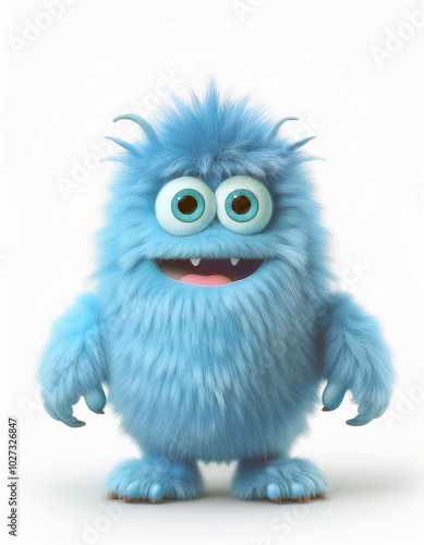 Meet the adorable, fluffy blue monster! Its big, bright eyes and cheerful smile will melt your heart. A playful creature of pure joy!