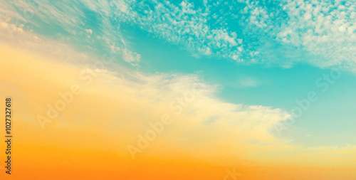 Obraz na płótnie Colorful cloudy sky at sunset. Gradient color. Sky texture. Abstract nature background w salonie