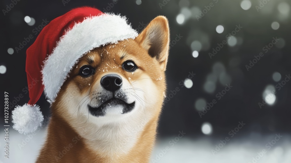 Shiba inu wearing Santa hat Shiba inu wearing Santa hat