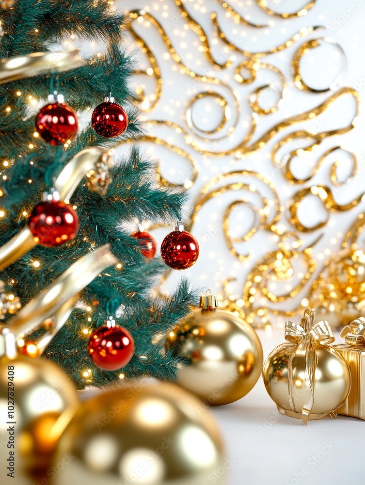 Merry Christmas and Happy New Year holiday background