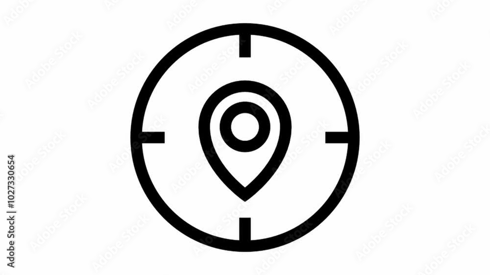 Modern Location target animated icon - location and navigation motion design Modern Location target animated icon - location and navigation motion design