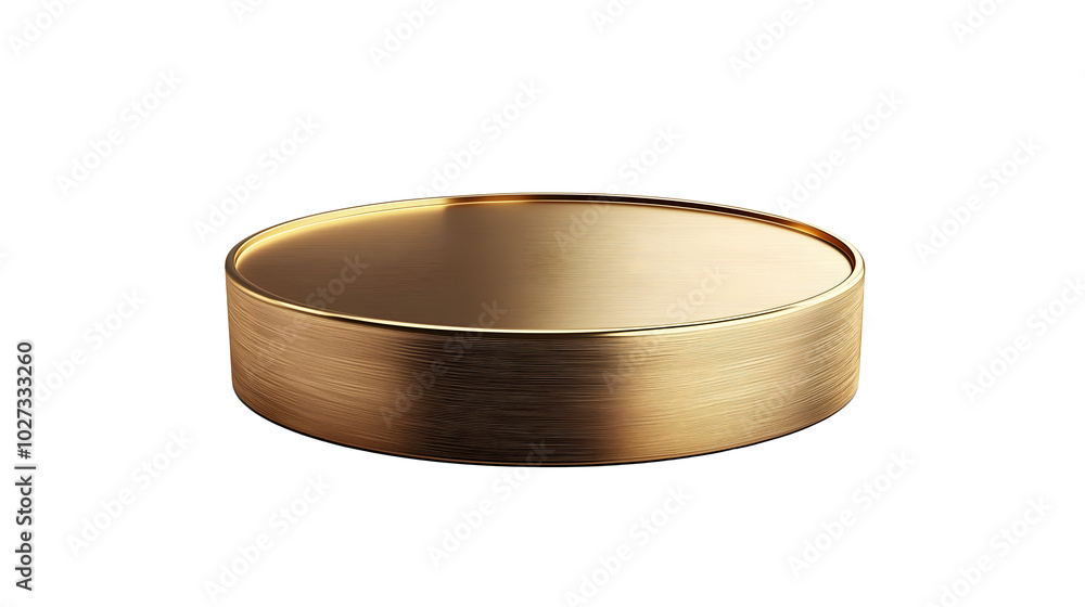 Shiny gold round pedestal display isolated on white Shiny gold round pedestal display isolated on white