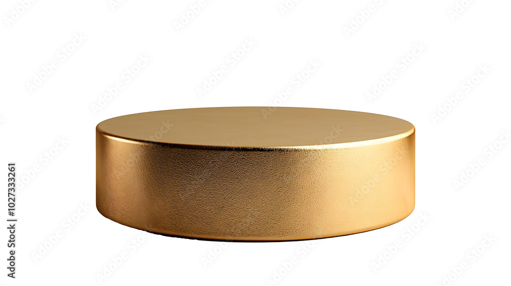 Shiny gold round pedestal display isolated on white Shiny gold round pedestal display isolated on white