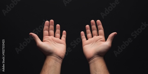 Two open hands against a dark background symbolize giving and offering, illustrating human connection and generosity in a simplistic artistic style.