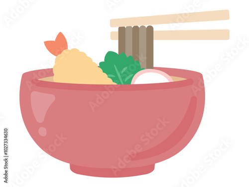年越し蕎麦のベクターイラスト01