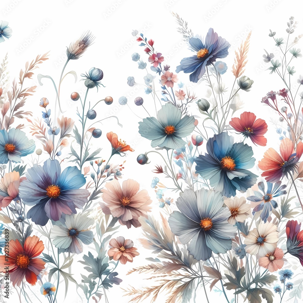 watercolor wildflowers watercolor wildflowers