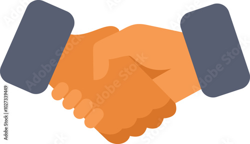 Two business people shaking hands, making a business deal or partnership