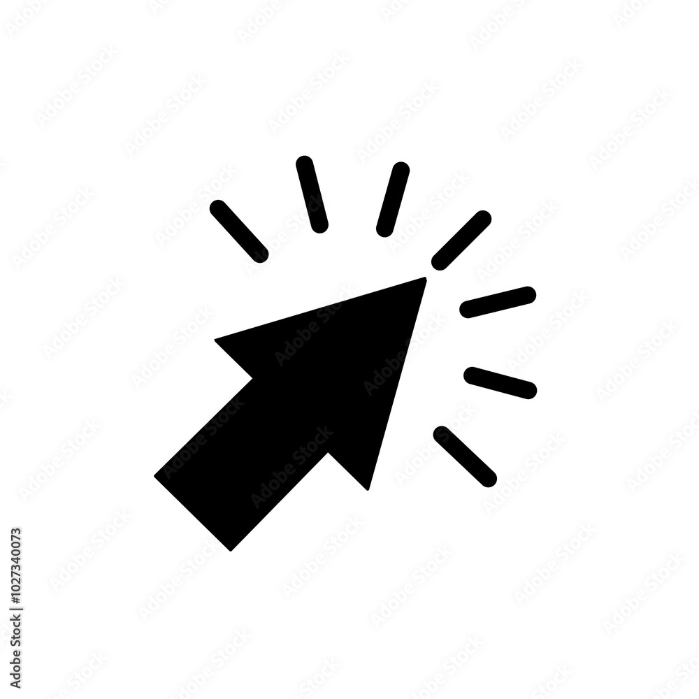Hand clicking silhouette icon Hand clicking silhouette icon