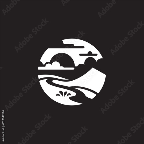 sea sand , dunes silhouette vector design ,t-shirt design,print design