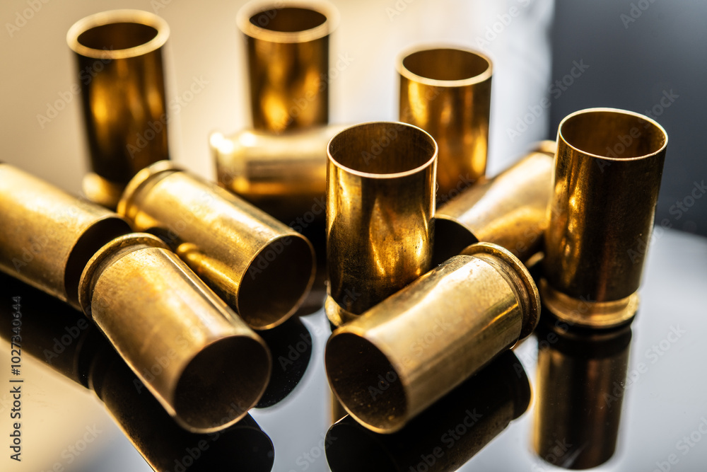 Collection of Brass Bullets Symbolizing Crime Themes: Black Market ...