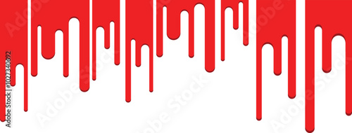 red paint and drops of blood, dripping paint on the wall, thick paint