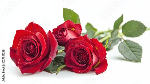 dramatic red roses isolated