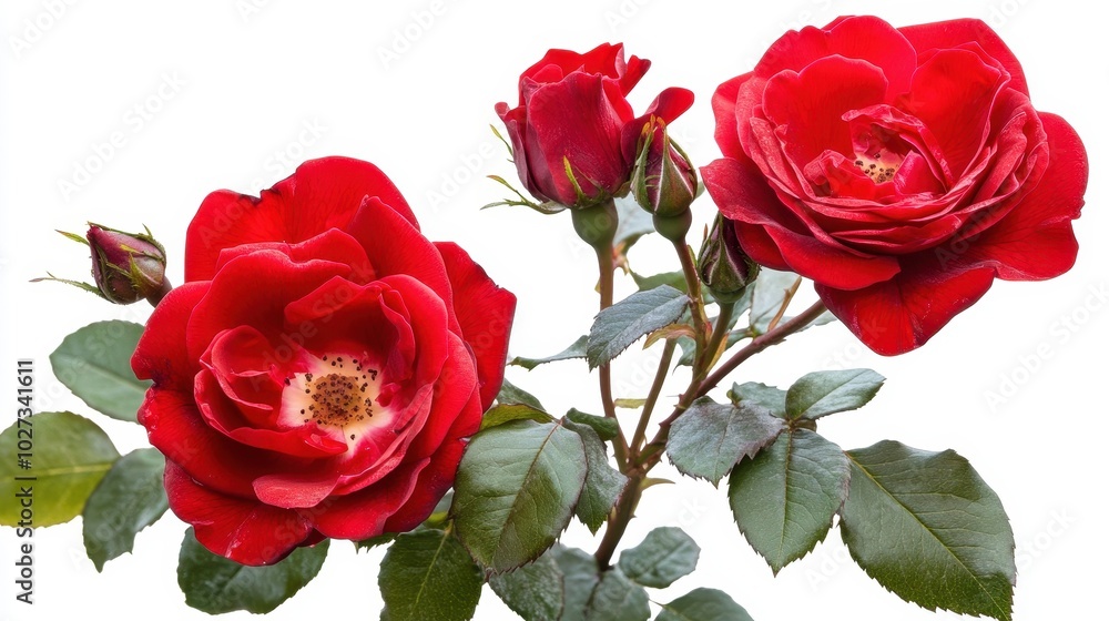 Fototapeta premium dramatic red roses isolated