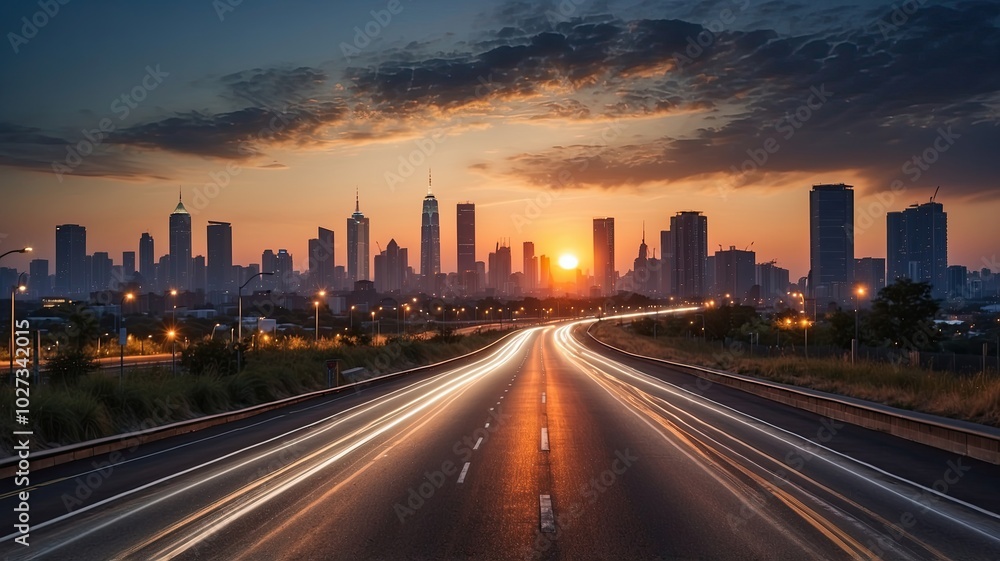 empty asphalt road and modern city skyline empty asphalt road and modern city skyline
