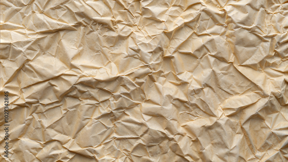 Crumpled paper texture close up with realistic patterns and natural colors in soft lighting Crumpled paper texture close up with realistic patterns and natural colors in soft lighting
