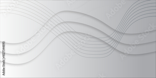 abstract curve line white background. Soft smooth lines curving to form a surface of light and white and light gray wave modern soft luxury texture with smooth and clean vector subtle .	
