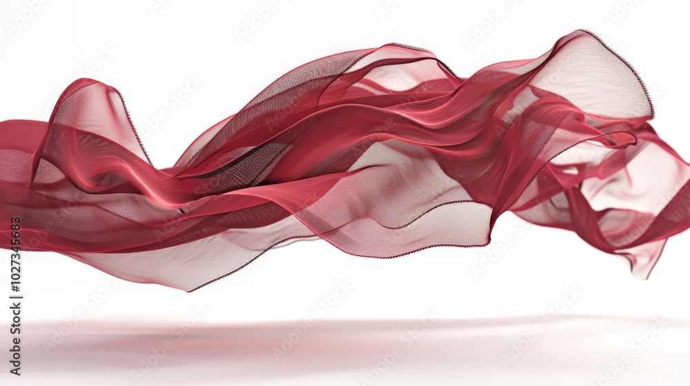 red satin fabric isolated on white red satin fabric isolated on white