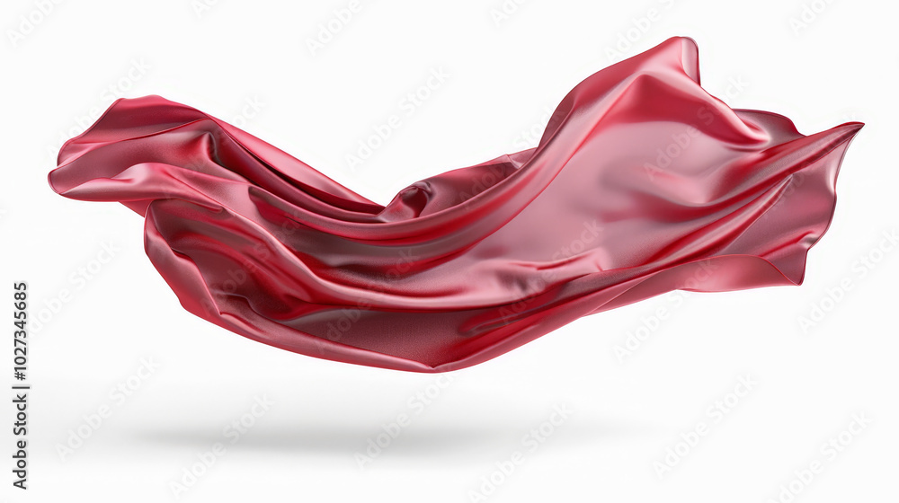 red satin fabric isolated on white red satin fabric isolated on white