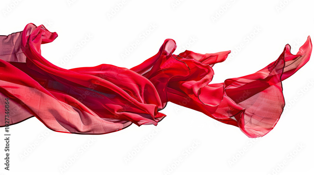 red satin fabric isolated on white red satin fabric isolated on white