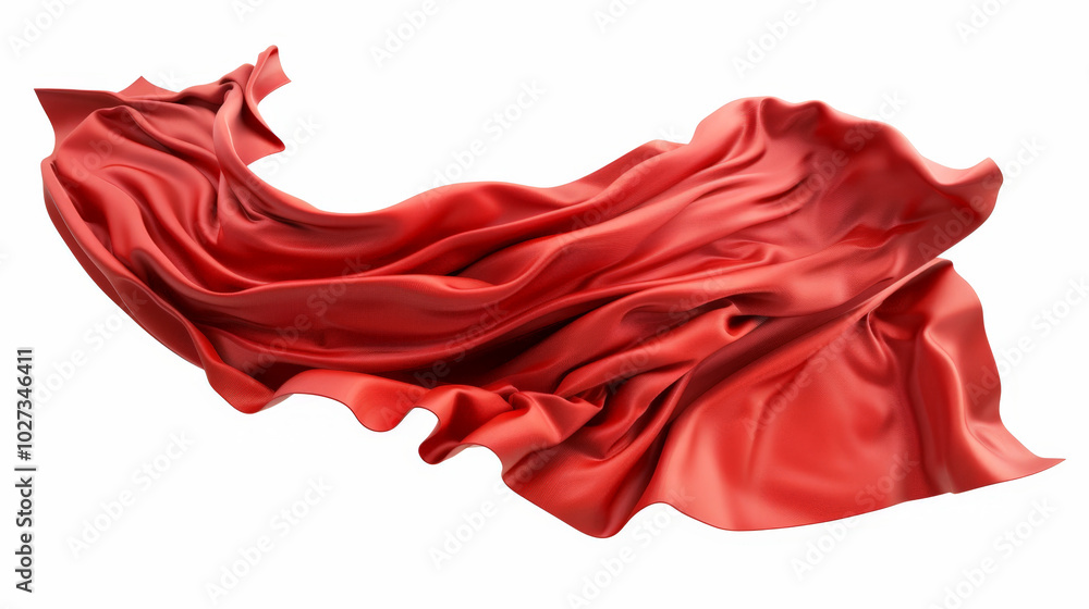 red satin fabric isolated on white red satin fabric isolated on white