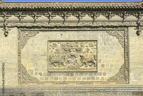 Obraz na płótnie Shield Wall - Choijin Lama Temple under the Bond Khaganate - The Choijin Lama Temple complex was built between 1904 and 1908 by the spiritual leader of Mongolian Buddhism w salonie