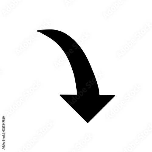 Free Download Curve down arrow icon - GFXLoad