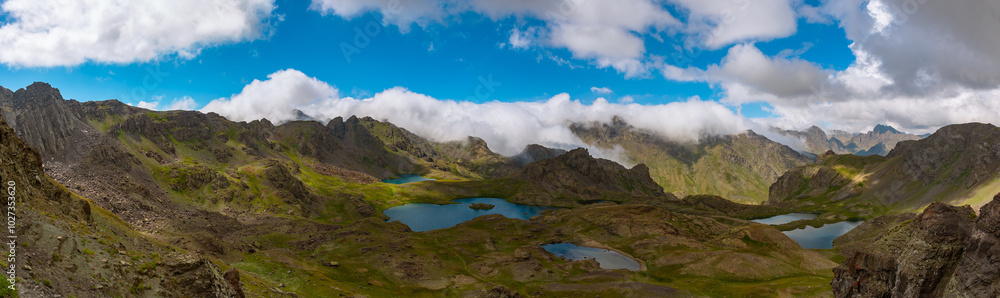 Panoramic view of Ispir Yedigoller located in Erzurum province of Turkey Panoramic view of Ispir Yedigoller located in Erzurum province of Turkey