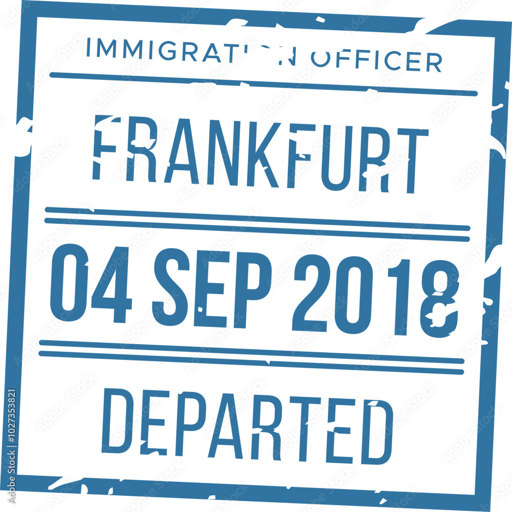 The immigration stamp indicates a departed traveler from Frankfurt on September 4 2018 showcasing the official processing of travel documents.