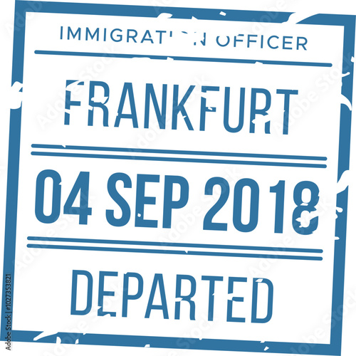 The immigration stamp indicates a departed traveler from Frankfurt on September 4 2018 showcasing the official processing of travel documents.