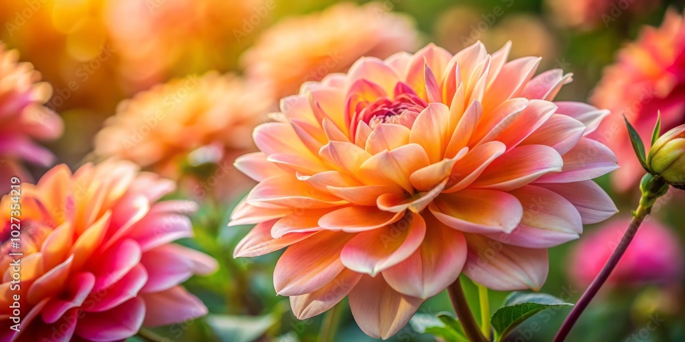 Obraz premium Vibrant pink and orange floral bloom captured in stunning detail, perfect for nature-inspired designs. Ideal for backgrounds, prints, or any botanical-themed projects.