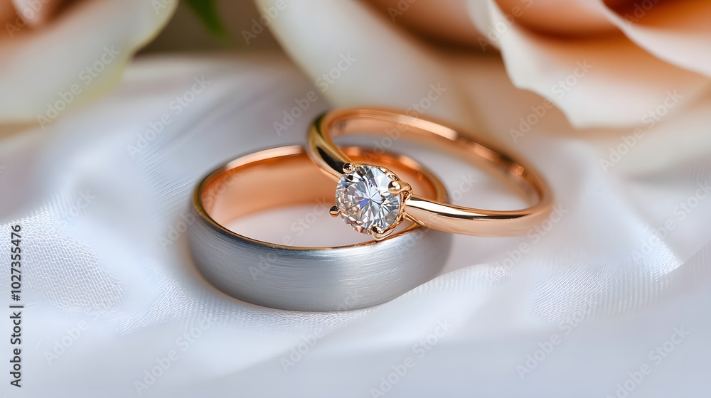 A close-up of a ring exchange during a wedding ceremony, representing a lifelong promise, wedding rings, marital vow A close-up of a ring exchange during a wedding ceremony, representing a lifelong promise, wedding rings, marital vow