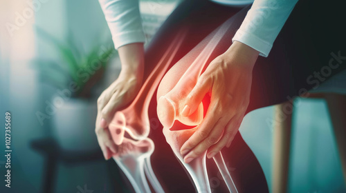 woman suffering from osteoarthritis at home