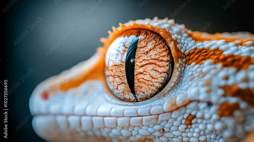 Fototapeta premium Close-up of a Gecko's Eye and Scaly Skin
