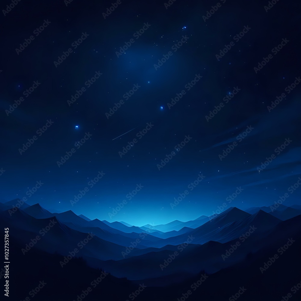 Nighttime mountain landscape with clouds and fog, featuring a serene view of the snowy peaks and pine trees Nighttime mountain landscape with clouds and fog, featuring a serene view of the snowy peaks and pine trees