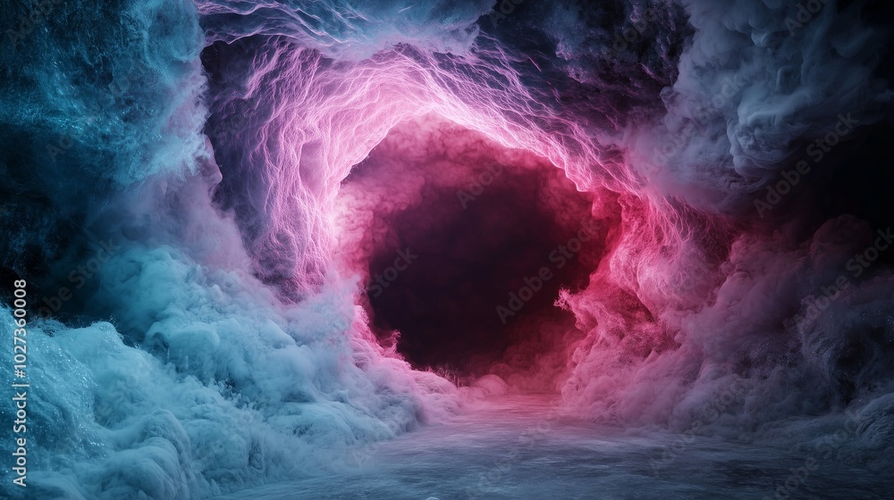 Fototapeta premium Ethereal Tunnel with Colorful Cloud Background