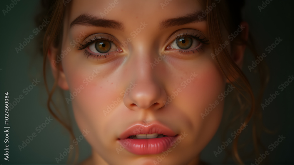 custom made wallpaper toronto digitalIntimate Close-Up Portrait with Soft Lighting and a Simple Blur Background