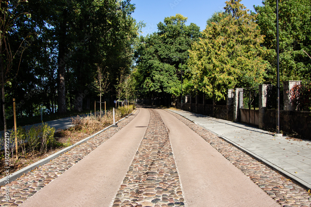 Beautiful Street next to Neris and oldtown of Vilnius, Lithuania Beautiful Street next to Neris and oldtown of Vilnius, Lithuania