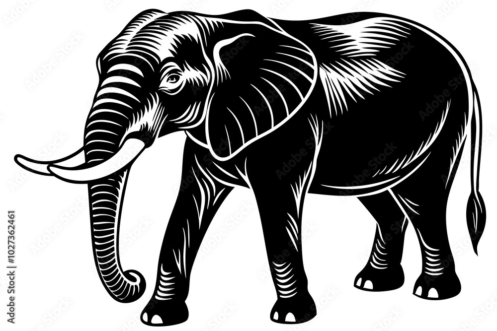 Animal Elephant vector silhouette on white background Animal Elephant vector silhouette on white background