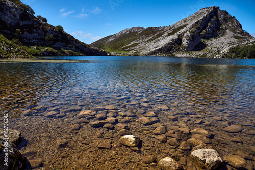 rocky shore of a lake