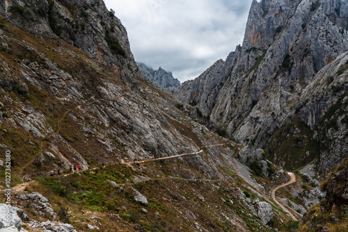 The trail on the rocky mountains