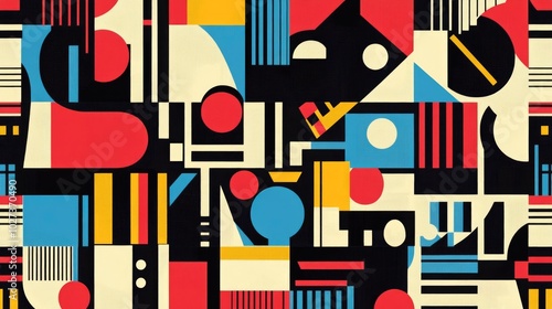 Retro geometric music pattern