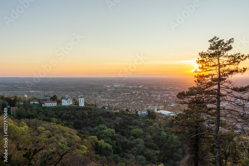 Viewpoint on the hill at dusk, Serbia